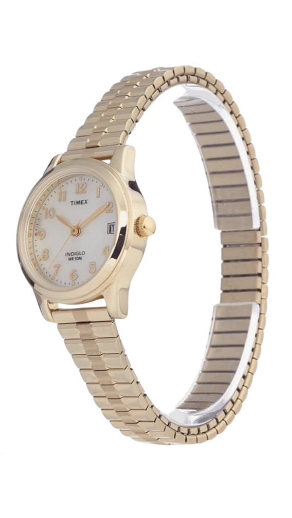 Timex Women's 25Mm Elevated Stainless Steel Wristwatch, Gold, (T2M827) - Image 3