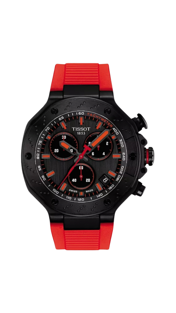 TISSOT T-Race Quartz Chronograph 45MM Red Silicone Men's Watch T1414173706101