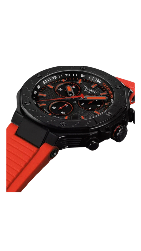 TISSOT T-Race Quartz Chronograph 45MM Red Silicone Men's Watch T1414173706101 - Image 4