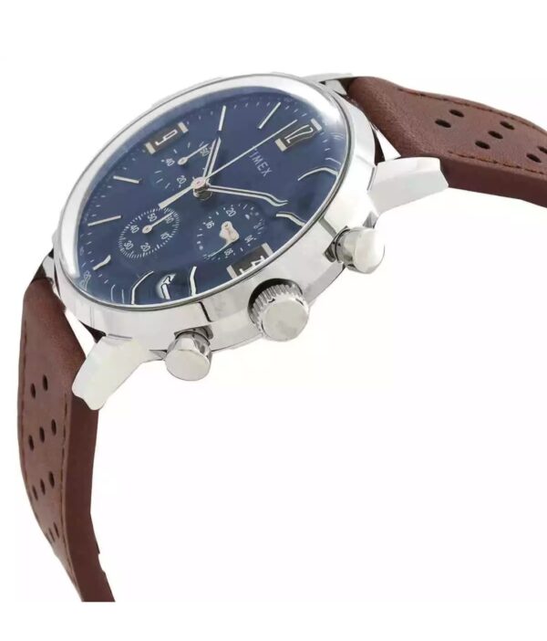 Timex Marlin Chronograph 40mm Leather Strap Watch - Image 4