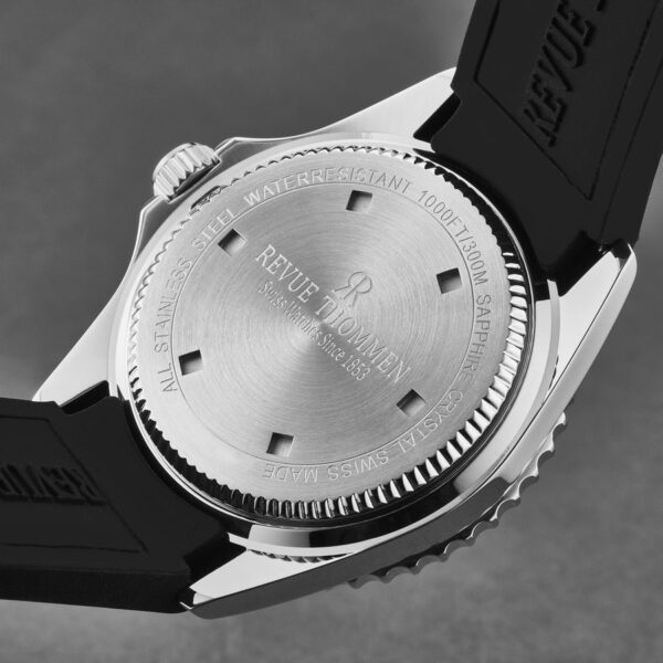 Revue Thommen Men’s Diver Automatic Green Dial Rubber Strap Watch – Model 17571.2331 - Image 4