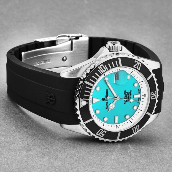 Revue Thommen Men’s Diver Automatic Green Dial Rubber Strap Watch – Model 17571.2331 - Image 2