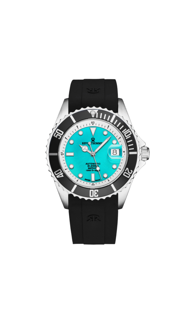 Revue Thommen Men’s Diver Automatic Green Dial Rubber Strap Watch – Model 17571.2331