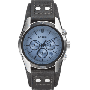 Fossil Coachman Chronograph Black Leather Watch - CH2564