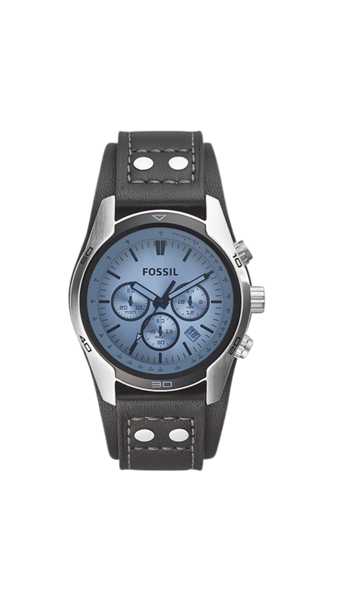 Fossil Coachman Chronograph Black Leather Watch - CH2564