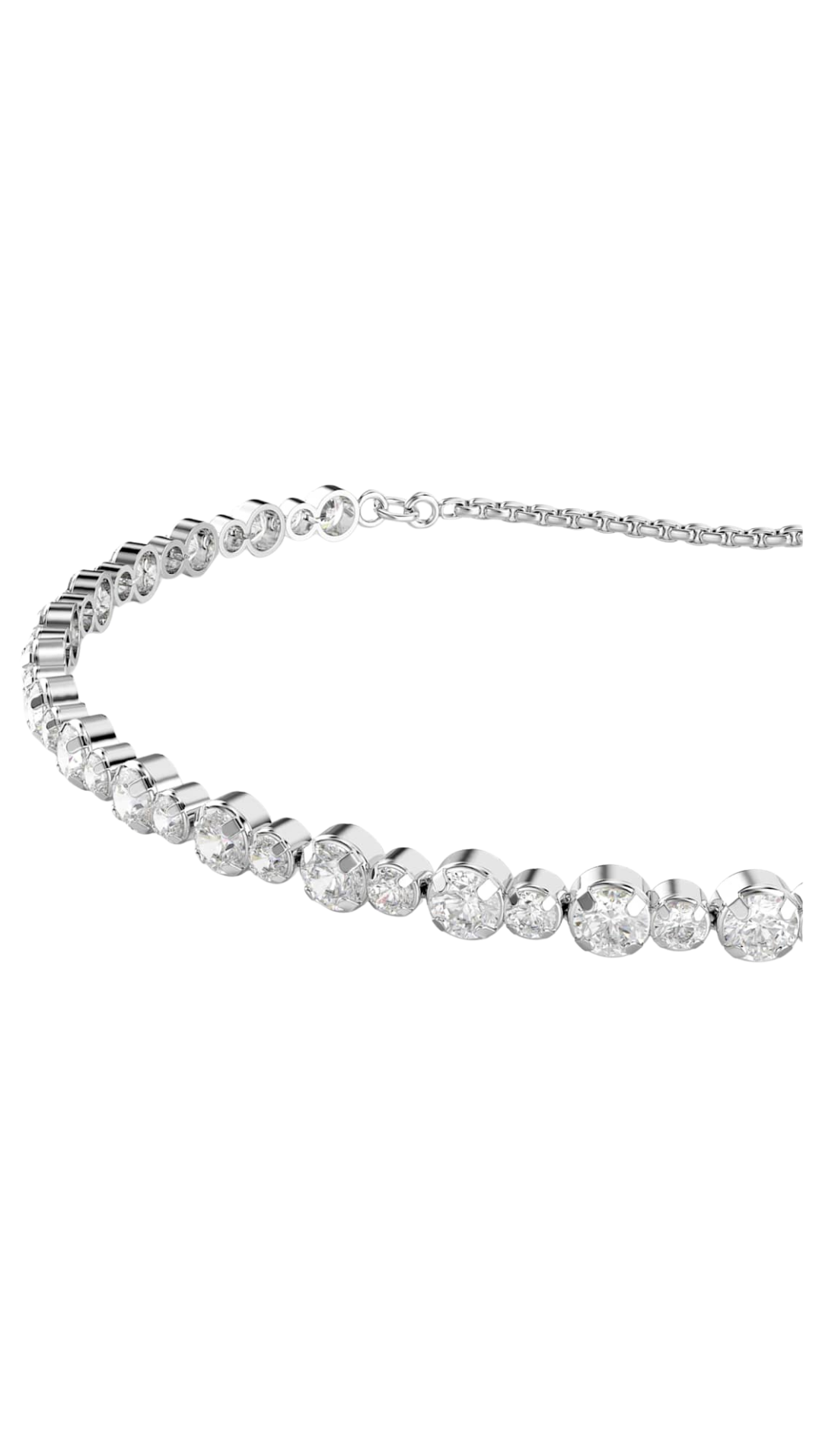 Swarovski Matrix Tennis bracelet
Mixed round cuts, White, Rhodium plated - Image 3