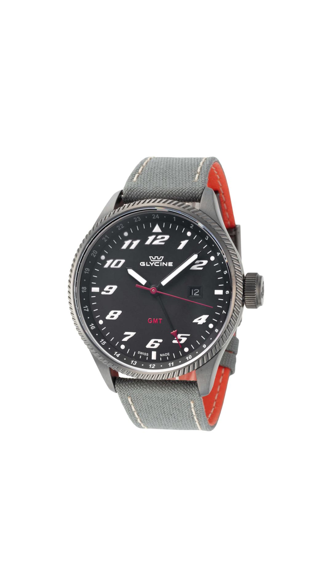 Glycine Airman GMT Quartz Swiss Quartz Black Men's Watch