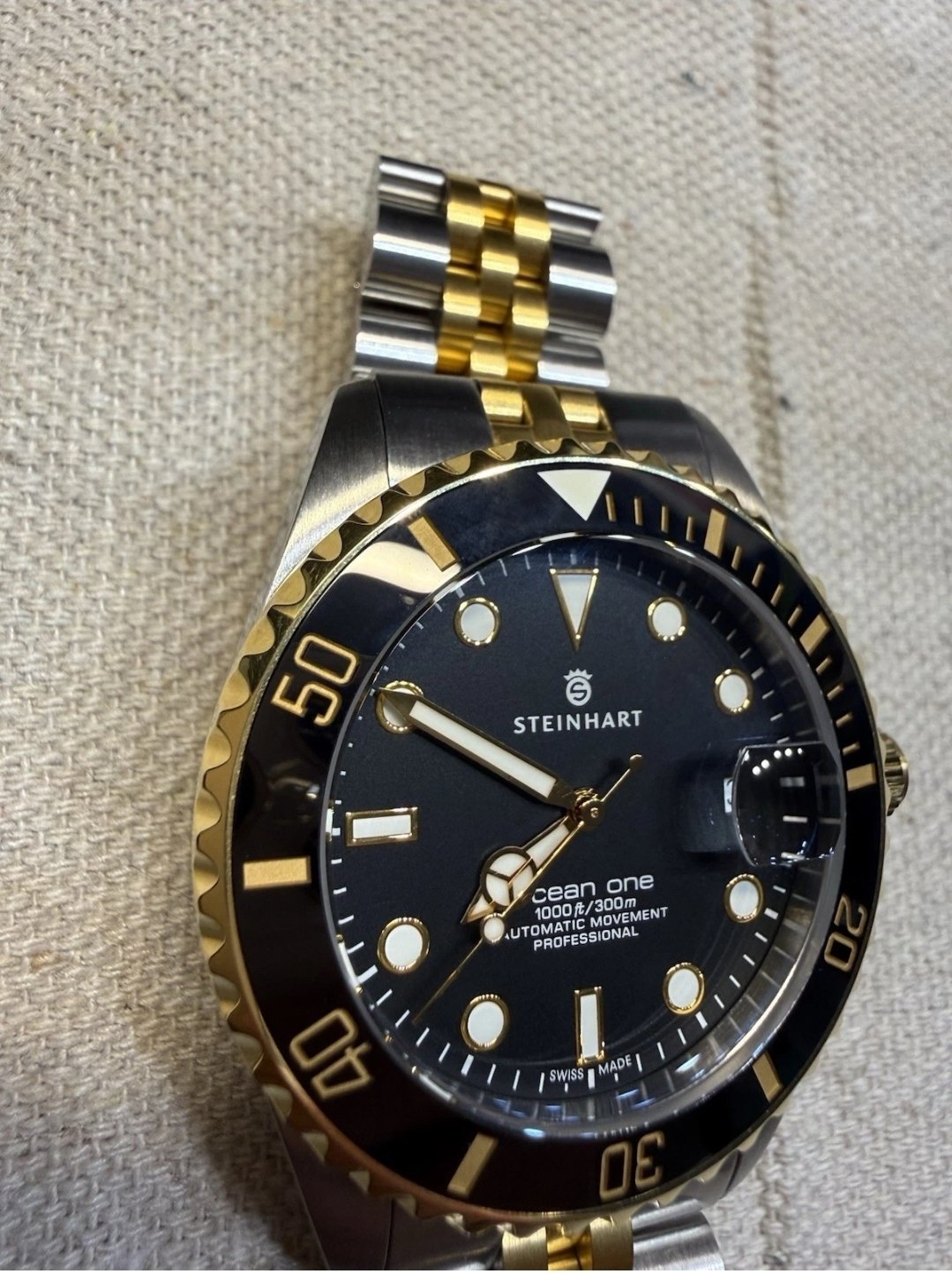 Steinhart Ocean 39 2 Tone Gold/Silver Automatic 300m Professional - 103-1086 - Image 7