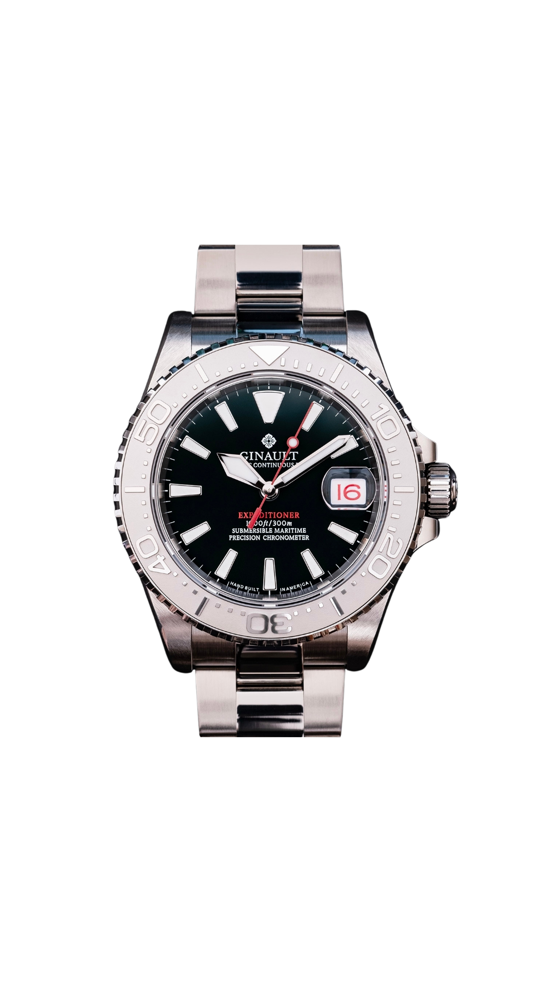 Ginault Expeditioner Mysterious Black Diver Watch