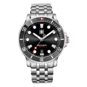 Second Hour Gin Clear Mk2 Watch with Sunburst Black Dial - SEC-HOU-01