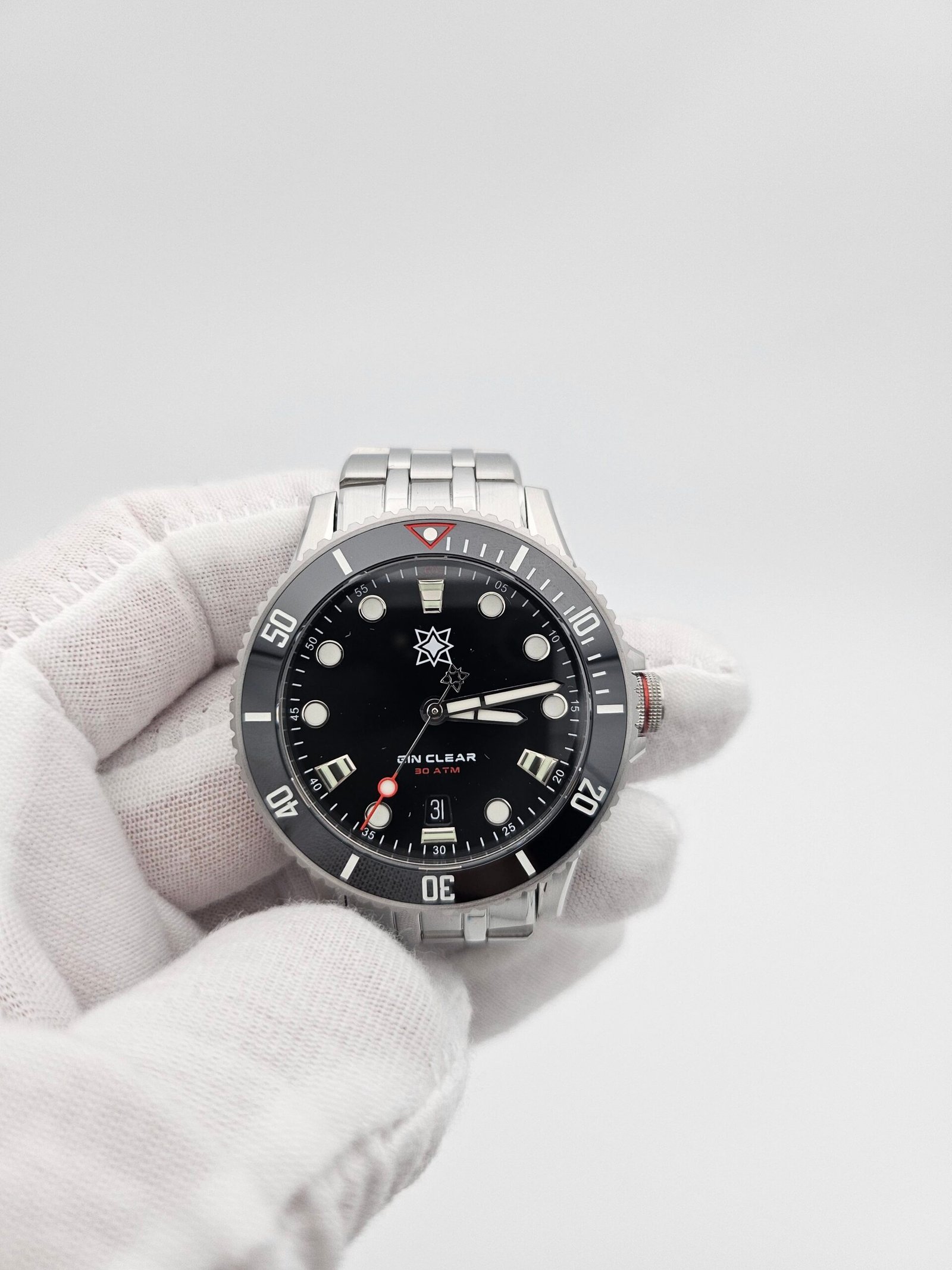 Second Hour Gin Clear Mk2 Watch with Sunburst Black Dial - SEC-HOU-01 - Image 7