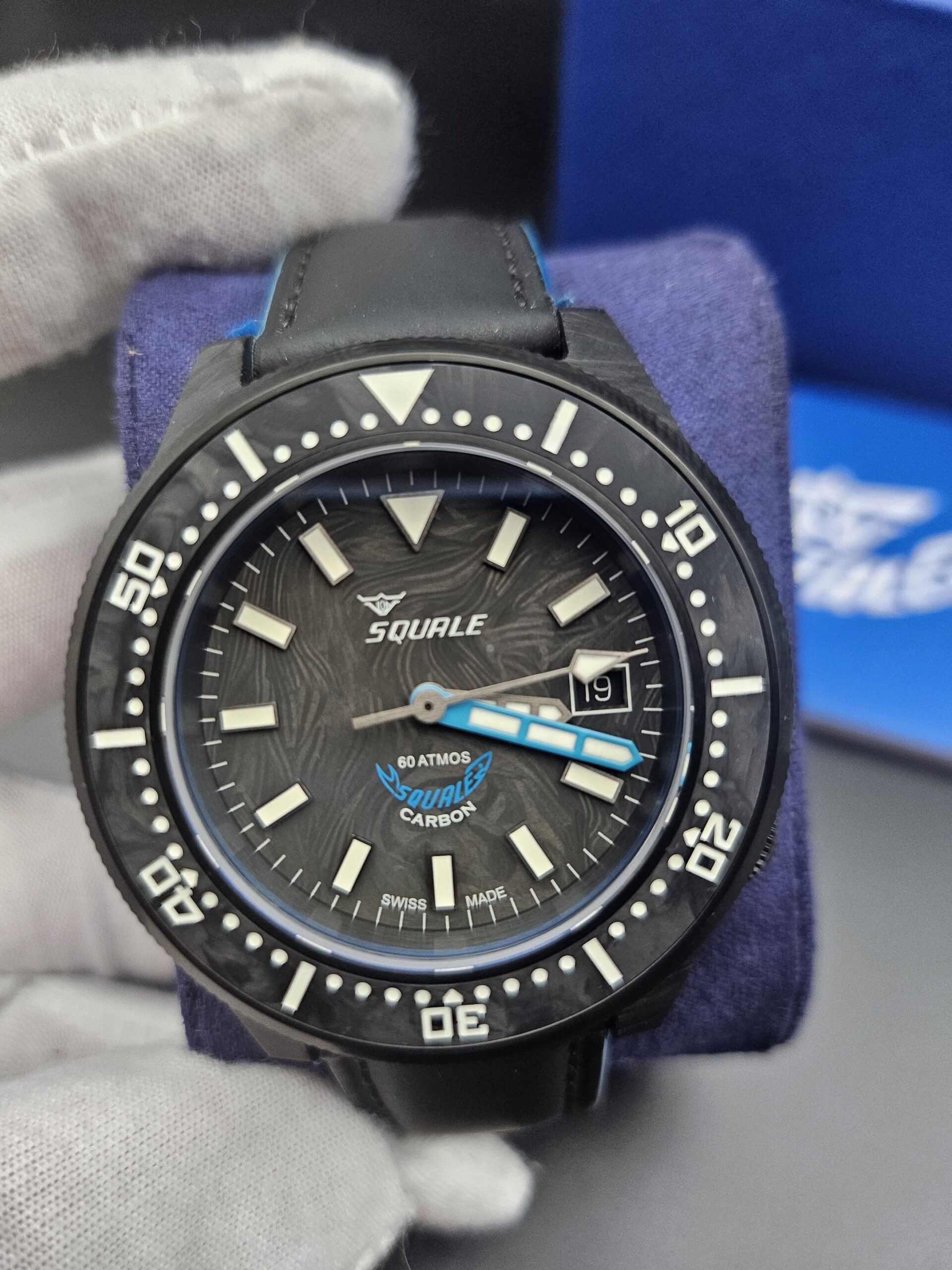 Squale T-183 Forged Carbon Blue Automatic Dive Watch (Ref. T183AFCBL.RLBL) - Image 2