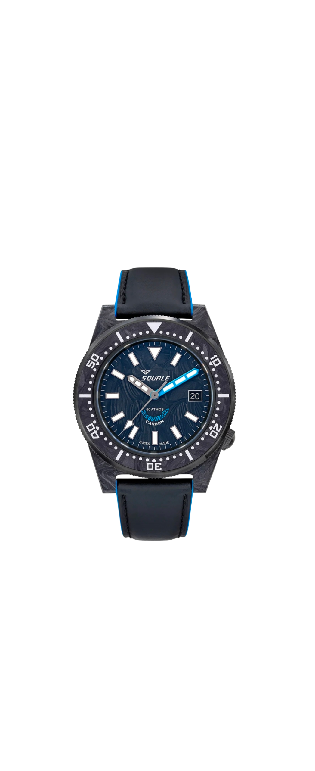 Squale T-183 Forged Carbon Blue Automatic Dive Watch (Ref. T183AFCBL.RLBL)