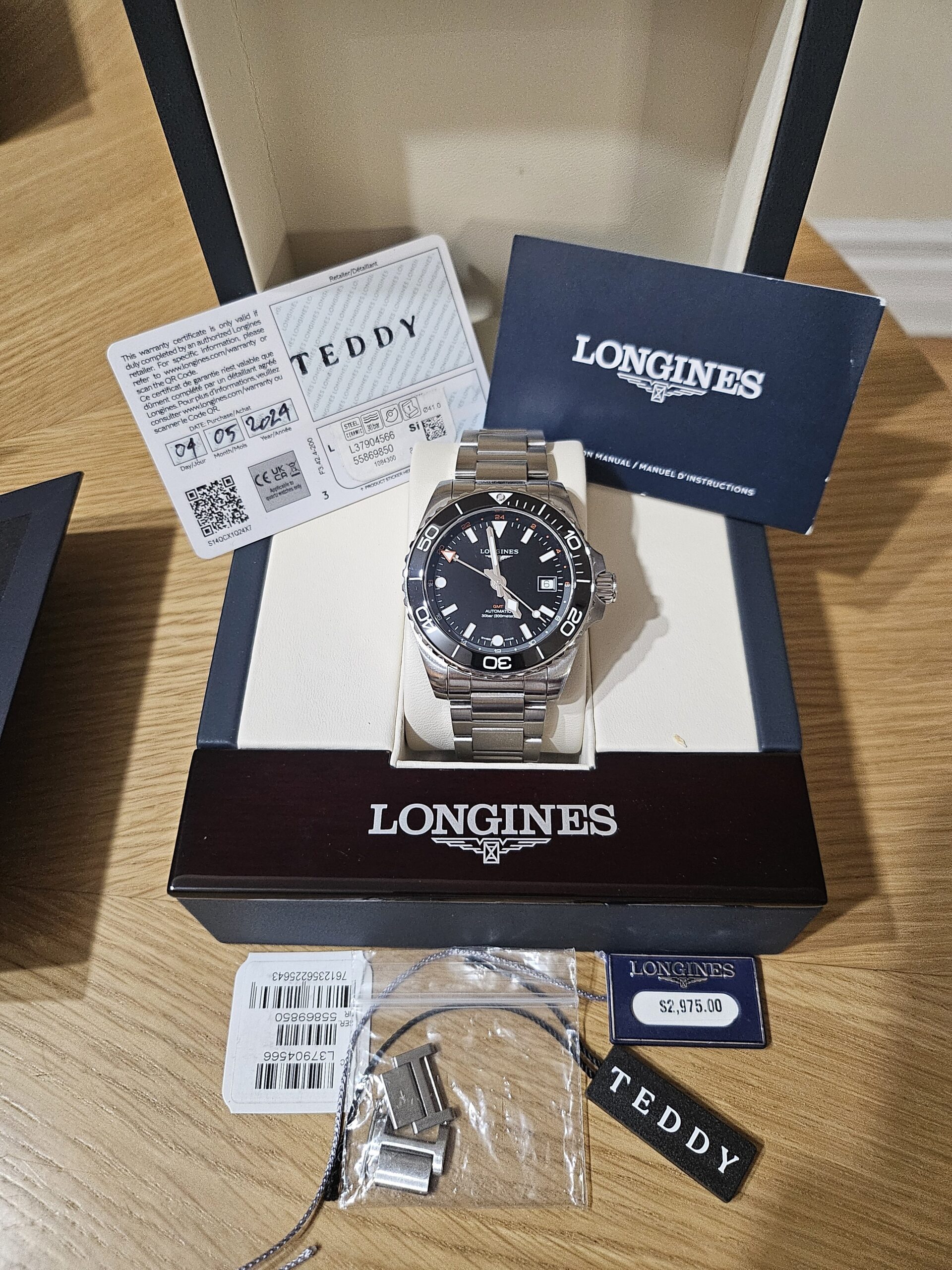 Longines HydroConquest GMT 41mm Black (Ref. L3.790.4.56.6) - Image 8