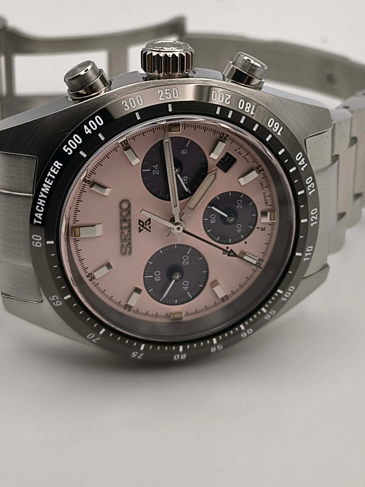 Seiko Prospex Speedtimer Solar Chronograph Pink Dial (Ref. SSC963) - Image 2