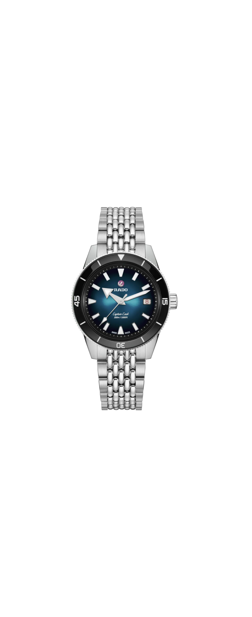Rado Captain Cook Automatic 39mm Black & Turquoise Gradient Dial (Ref. R32223213)