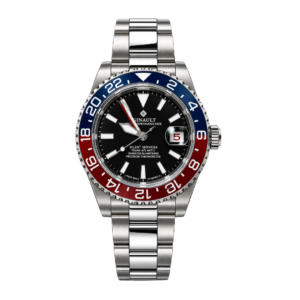 Ginault Trans-Atlantic GMT Automatic – Cyclops Crystal & Center-Polished 93030G Bracelet